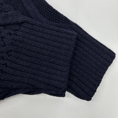 3.1 Phillip lim スリーワンフィリップリム ネイビー ウール ケーブルニット 比翼ボタン カーディガン トップス