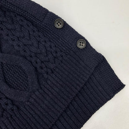 3.1 Phillip lim スリーワンフィリップリム ネイビー ウール ケーブルニット 比翼ボタン カーディガン トップス