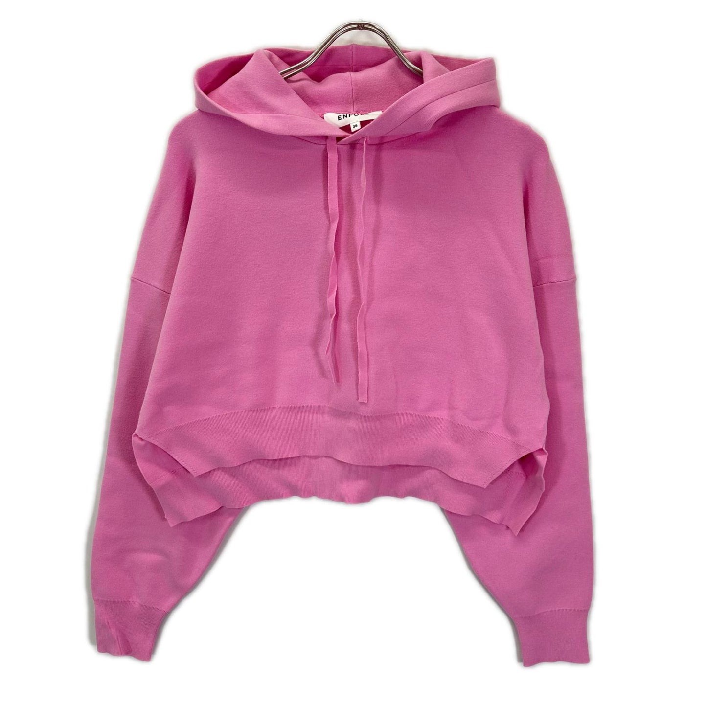 ENFOLD エンフォルド 25AW 300IA170-1861 ピンク レーヨン混 CROPPED HOODED PULLOVER トップス