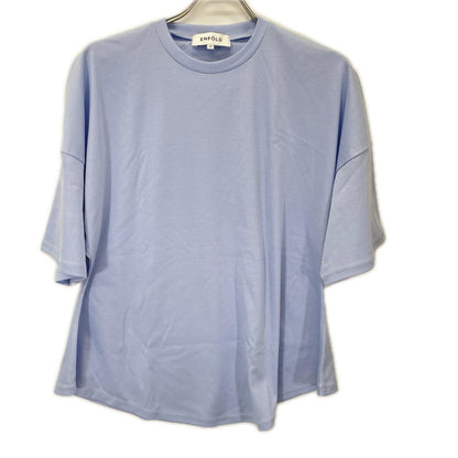 ENFOLD エンフォルド 26SS 300JS280-2171 ライトブルー コットン PEPLUM LOOSE T-SHIRT トップス