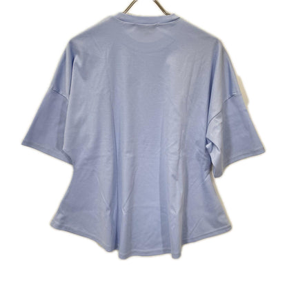 ENFOLD エンフォルド 26SS 300JS280-2171 ライトブルー コットン PEPLUM LOOSE T-SHIRT トップス