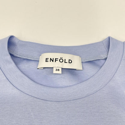 ENFOLD エンフォルド 26SS 300JS280-2171 ライトブルー コットン PEPLUM LOOSE T-SHIRT トップス
