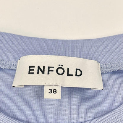 ENFOLD エンフォルド 26SS 300JS280-2171 ライトブルー コットン PEPLUM LOOSE T-SHIRT トップス