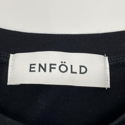 ENFOLD エンフォルド 26AW 300JA280-2901 ブラック コットン SMOCKING T-SHIRT トップス