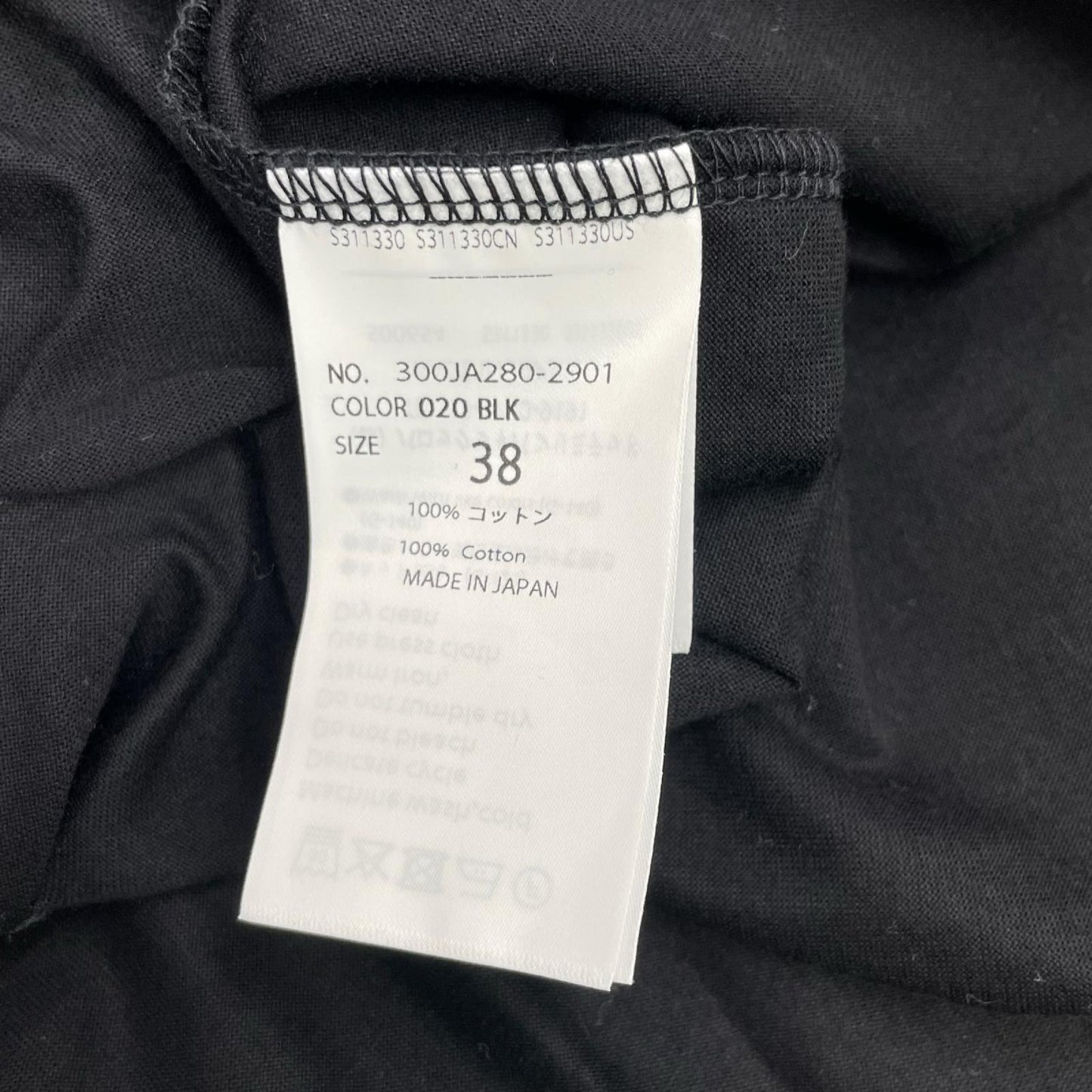 ENFOLD エンフォルド 26AW 300JA280-2901 ブラック コットン SMOCKING T-SHIRT トップス