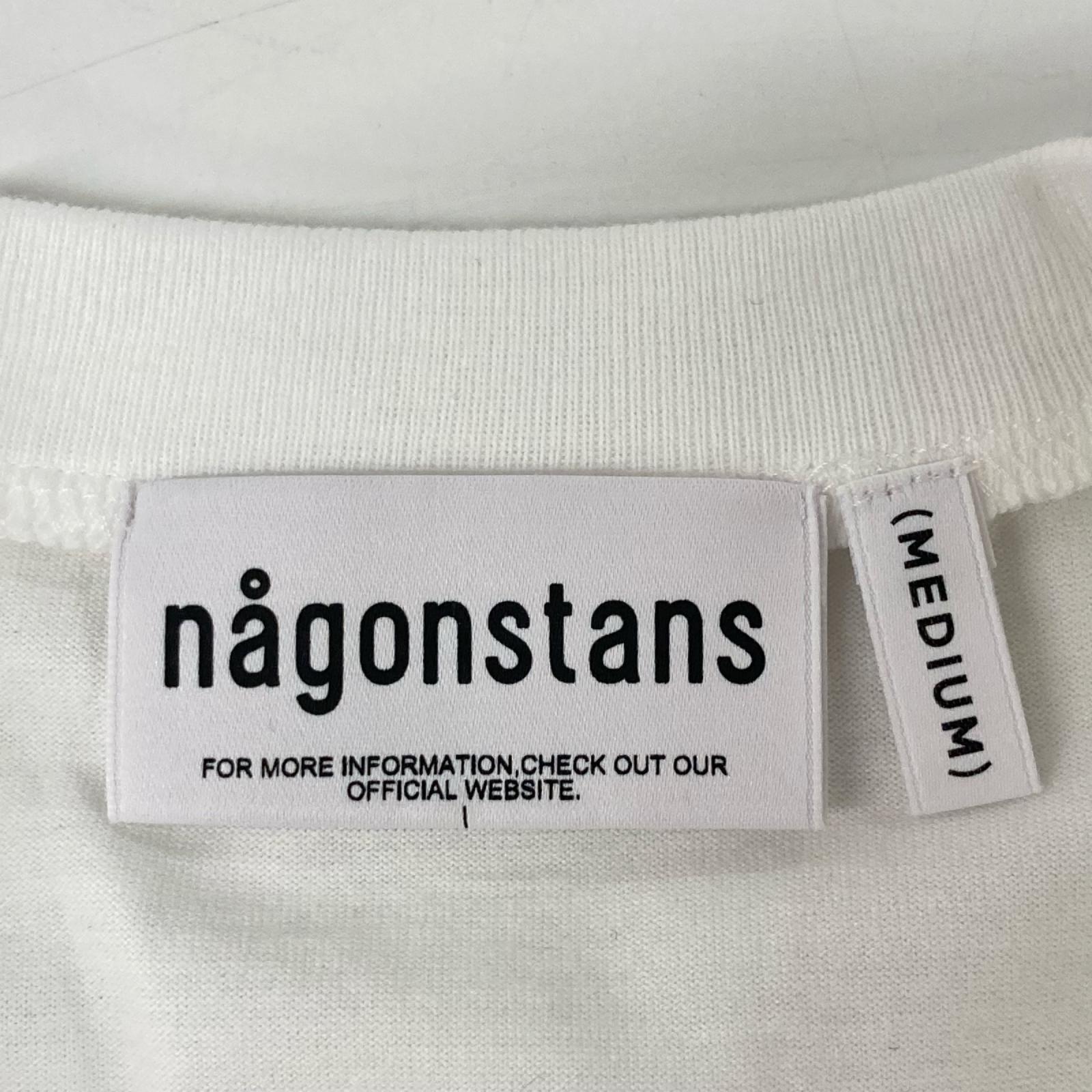 nagonstans ナゴンスタンス 25AW 470IA480-0621 ホワイト×ブルー コットン ストライプドッキング ロングスリーブカットソー トップス