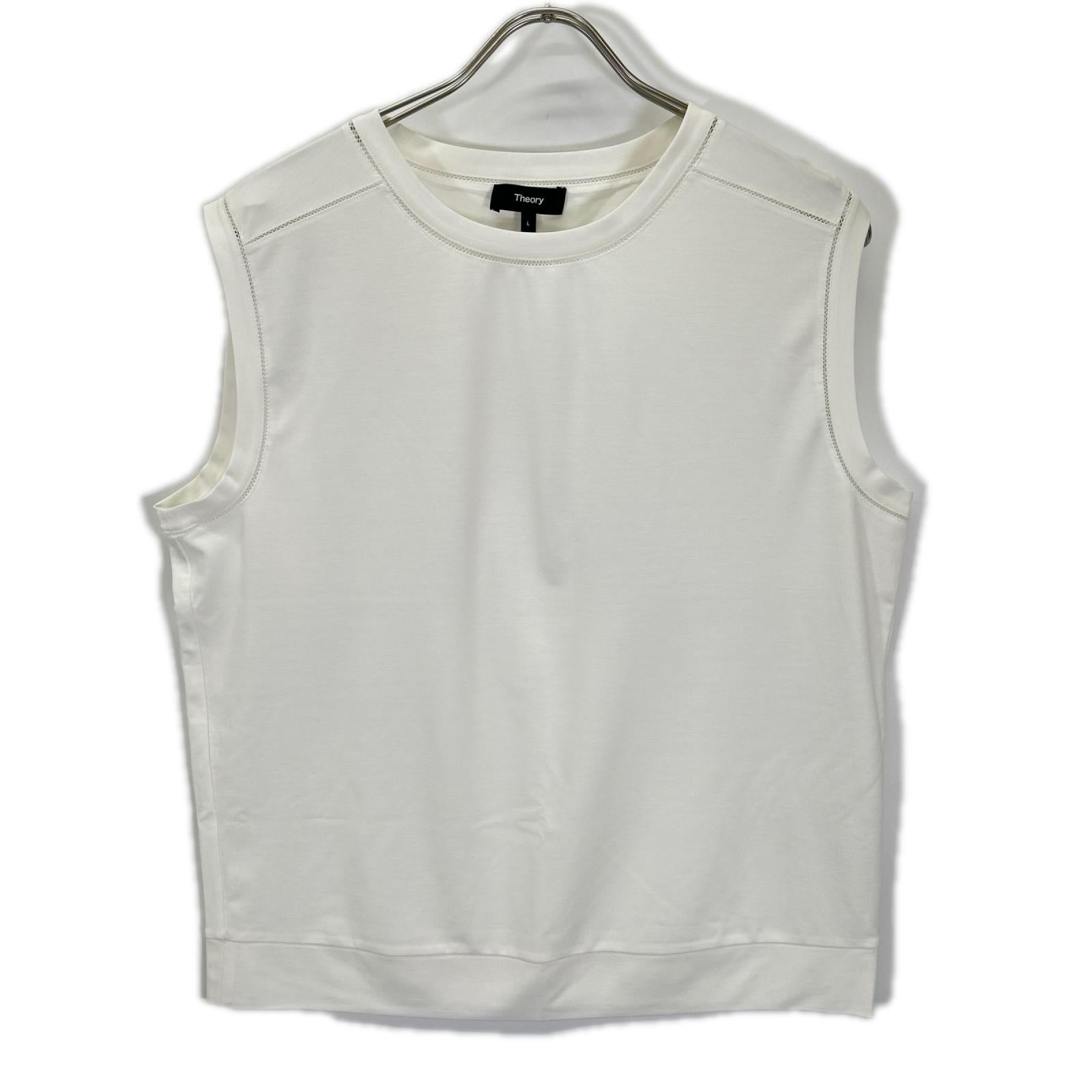 Theory セオリー 25SS 01-5201011 ホワイト レーヨン混 Interlock Knit 2 Muscle Tee トップス