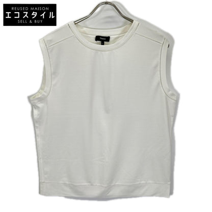 Theory セオリー 25SS 01-5201011 ホワイト レーヨン混 Interlock Knit 2 Muscle Tee トップス