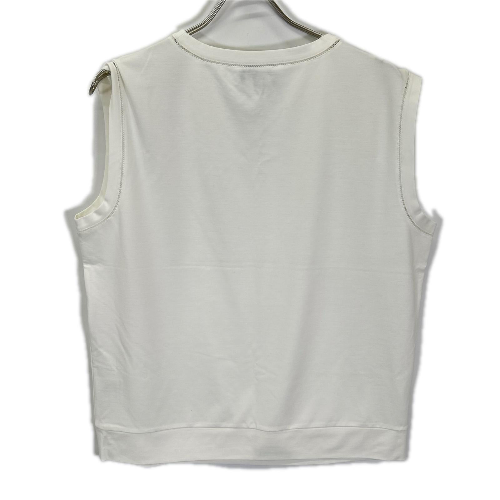 Theory セオリー 25SS 01-5201011 ホワイト レーヨン混 Interlock Knit 2 Muscle Tee トップス