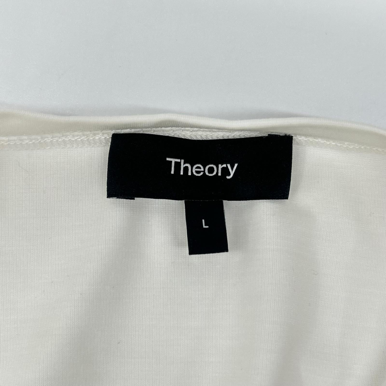 Theory セオリー 25SS 01-5201011 ホワイト レーヨン混 Interlock Knit 2 Muscle Tee トップス