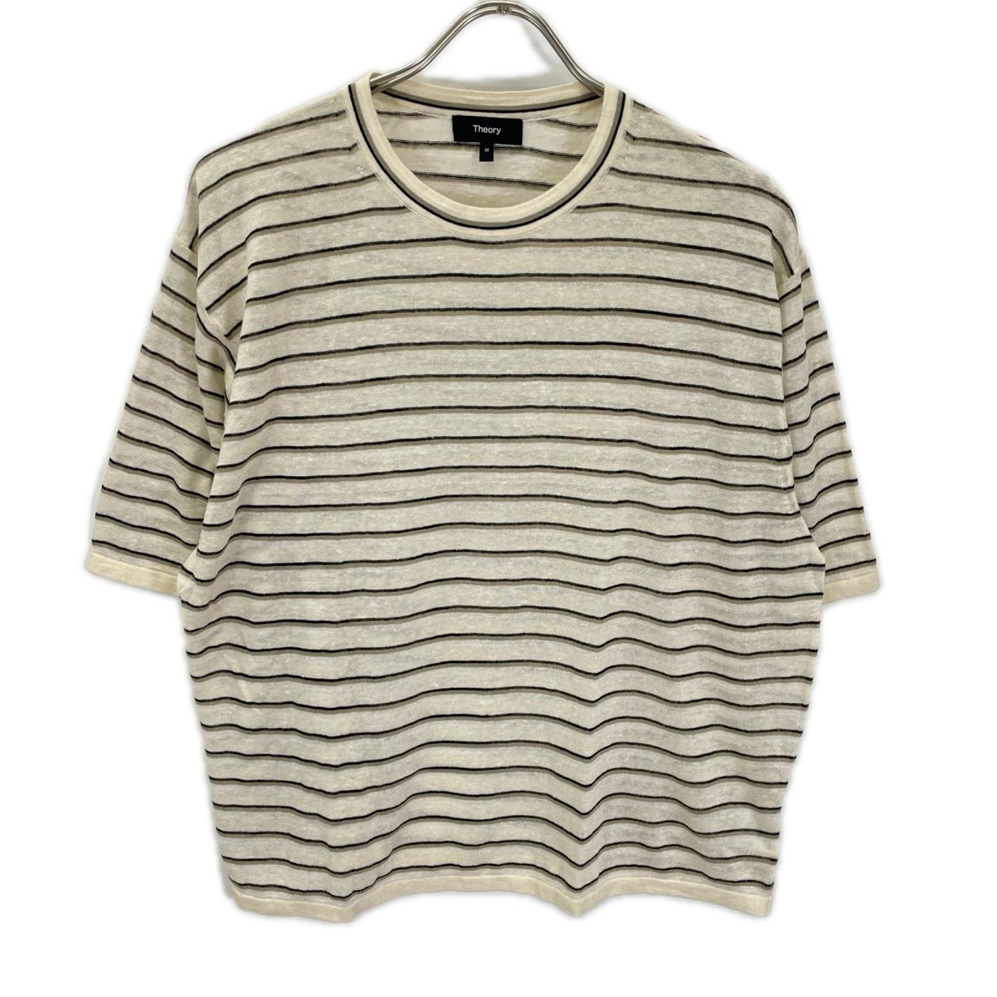 Theory セオリー 25SS 01-5101701 ベージュ リネン混 Neo Sag Harbor Boyfriend Tee トップス