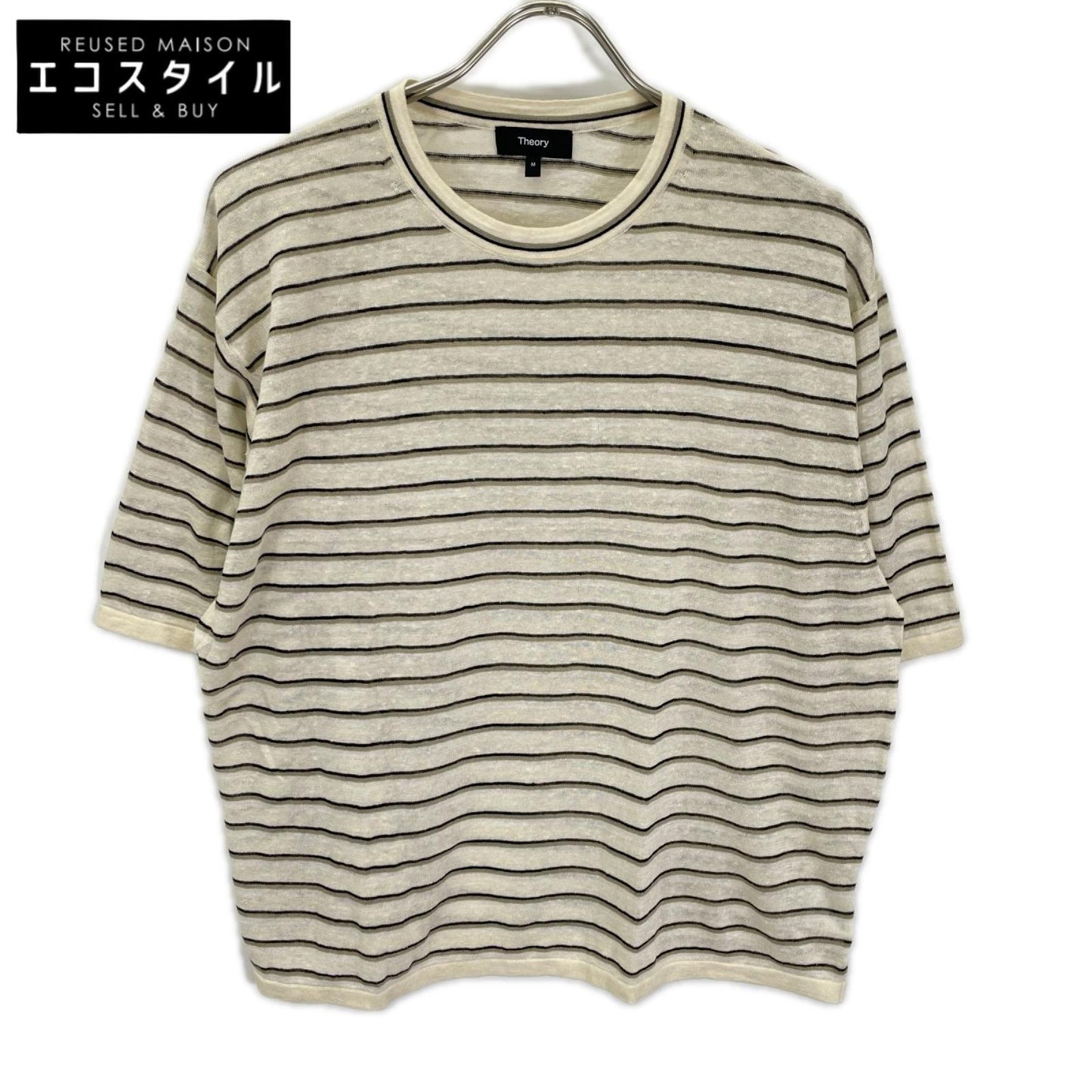 Theory セオリー 25SS 01-5101701 ベージュ リネン混 Neo Sag Harbor Boyfriend Tee トップス