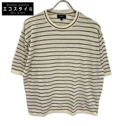 Theory セオリー 25SS 01-5101701 ベージュ リネン混 Neo Sag Harbor Boyfriend Tee トップス
