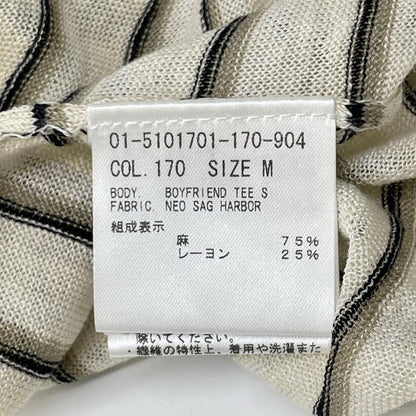 Theory セオリー 25SS 01-5101701 ベージュ リネン混 Neo Sag Harbor Boyfriend Tee トップス