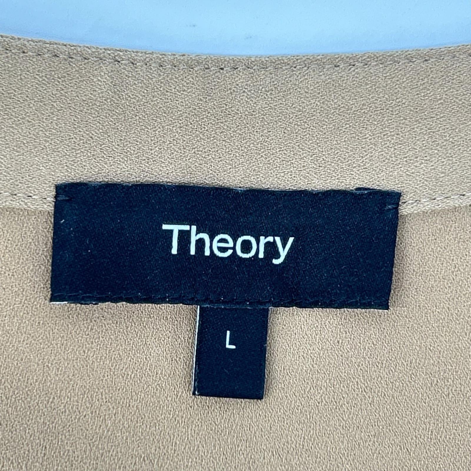 Theory セオリー 01-2100802 ベージュ ポリエステル Vネックノースリーブブラウス トップス