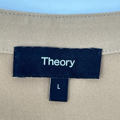 Theory セオリー 01-2100802 ベージュ ポリエステル Vネックノースリーブブラウス トップス