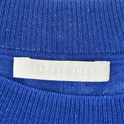 theory luxe セオリーリュクス 03-4201703 ブルー リネン混 サイドスリット ショートスリーブニットソー トップス
