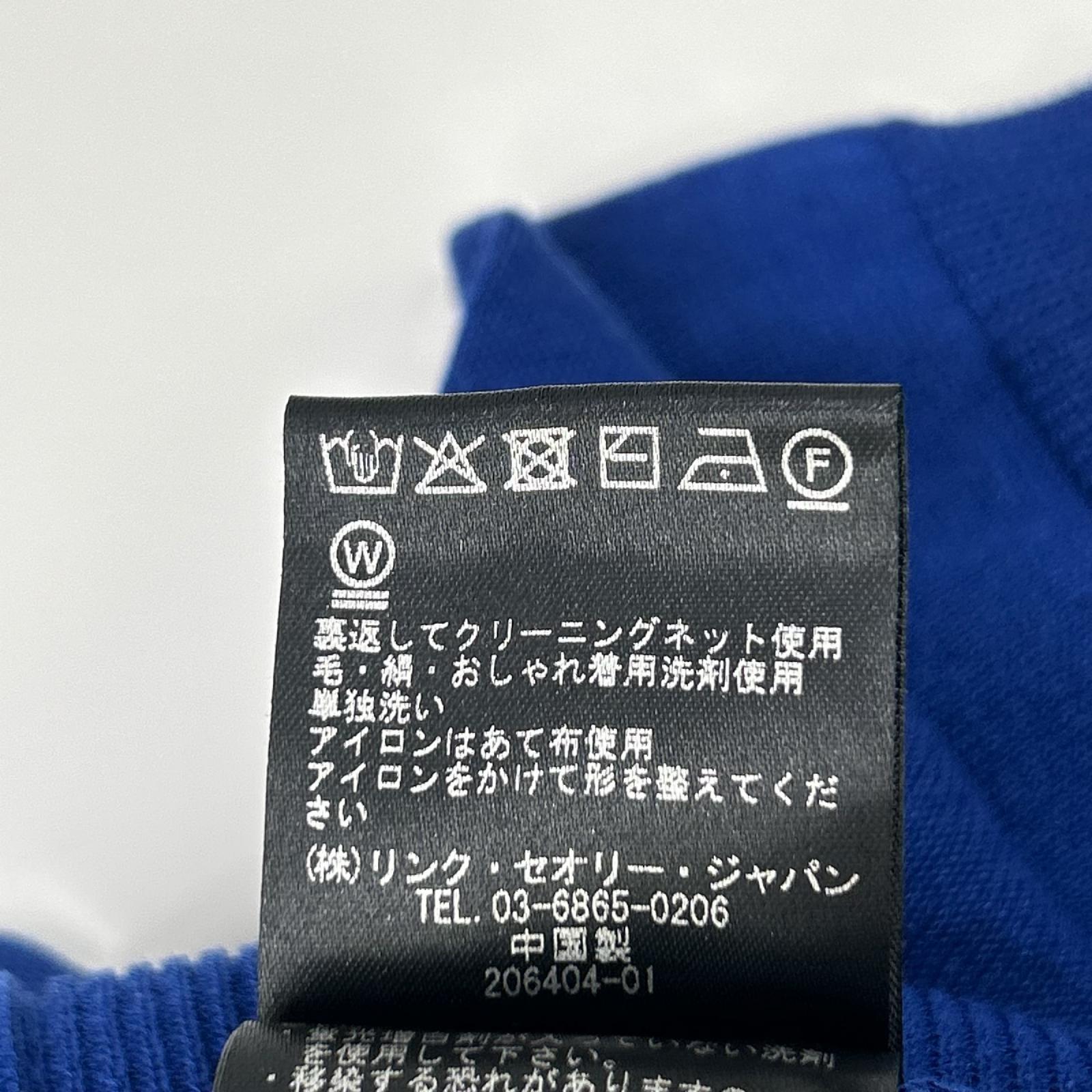 theory luxe セオリーリュクス 03-4201703 ブルー リネン混 サイドスリット ショートスリーブニットソー トップス