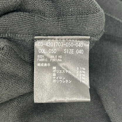 theory luxe セオリーリュクス 03-4201703 ブラック リネン混 サイドスリット ショートスリーブニットソー トップス
