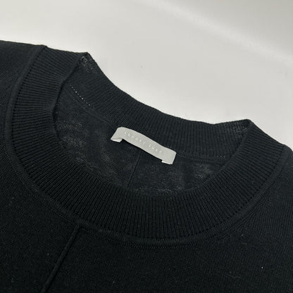 theory luxe セオリーリュクス 03-4201703 ブラック リネン混 サイドスリット ショートスリーブニットソー トップス