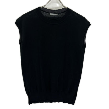 theory luxe セオリーリュクス 03-3101724 ブラック リネン混 サイドスリット ノースリーブニットソー トップス