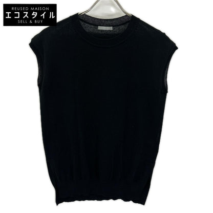 theory luxe セオリーリュクス 03-3101724 ブラック リネン混 サイドスリット ノースリーブニットソー トップス