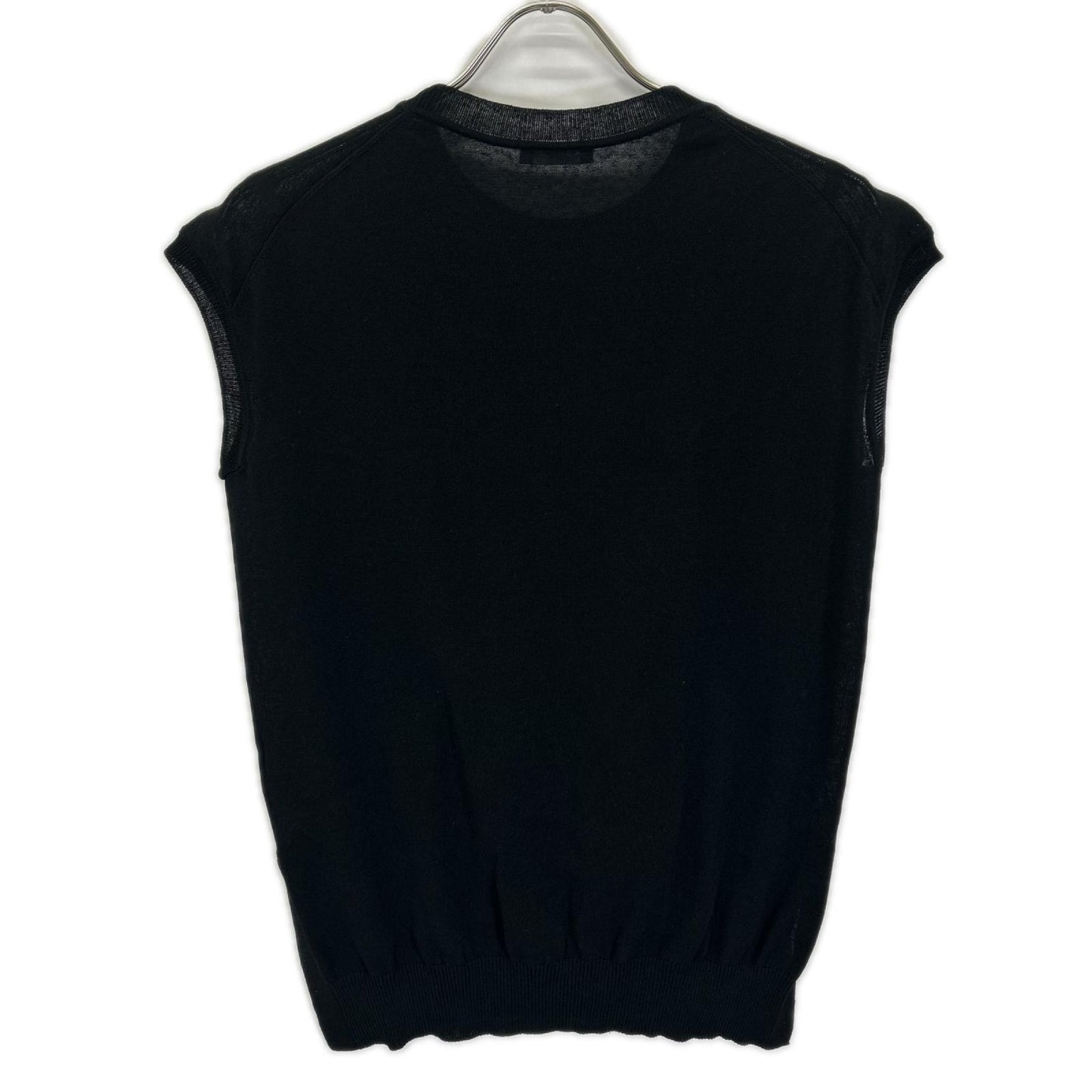 theory luxe セオリーリュクス 03-3101724 ブラック リネン混 サイドスリット ノースリーブニットソー トップス