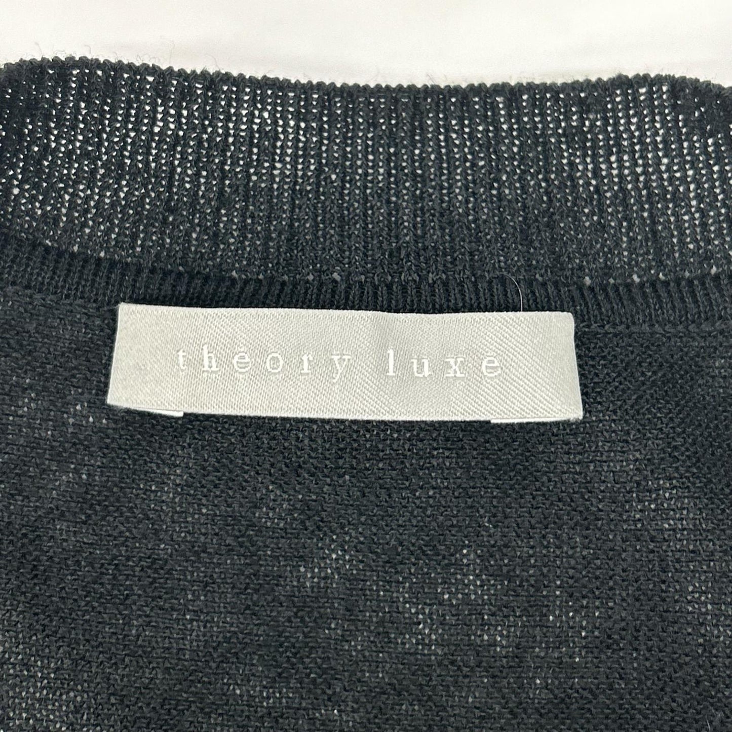 theory luxe セオリーリュクス 03-3101724 ブラック リネン混 サイドスリット ノースリーブニットソー トップス