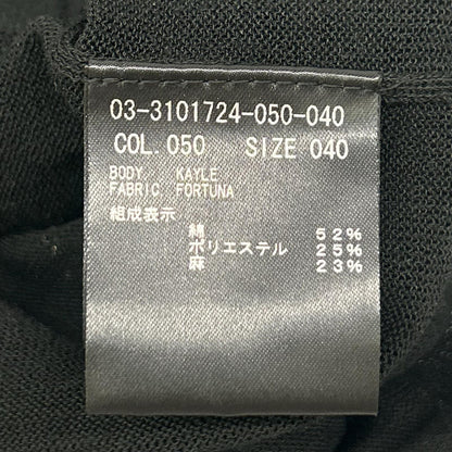 theory luxe セオリーリュクス 03-3101724 ブラック リネン混 サイドスリット ノースリーブニットソー トップス
