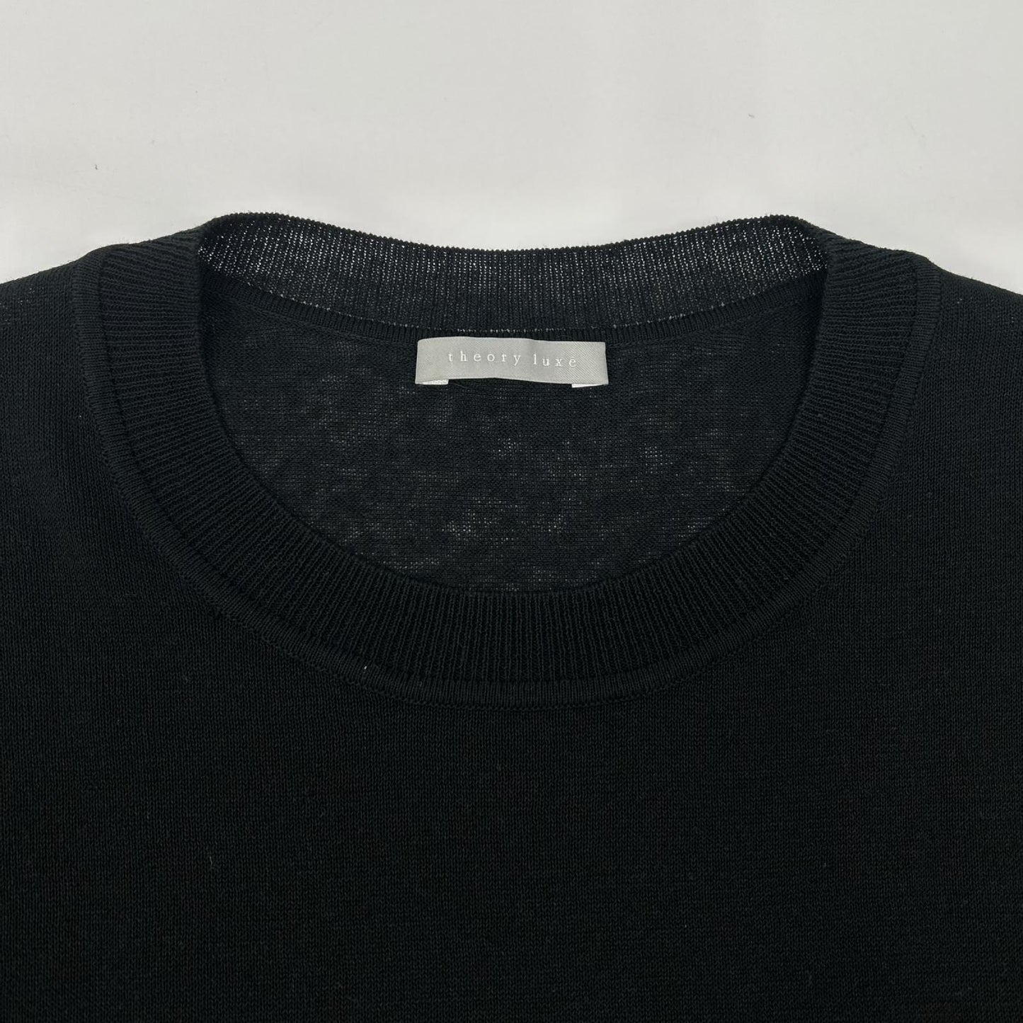 theory luxe セオリーリュクス 03-3101724 ブラック リネン混 サイドスリット ノースリーブニットソー トップス