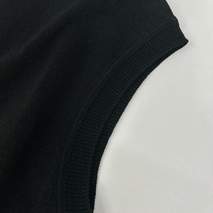 theory luxe セオリーリュクス 03-3101724 ブラック リネン混 サイドスリット ノースリーブニットソー トップス