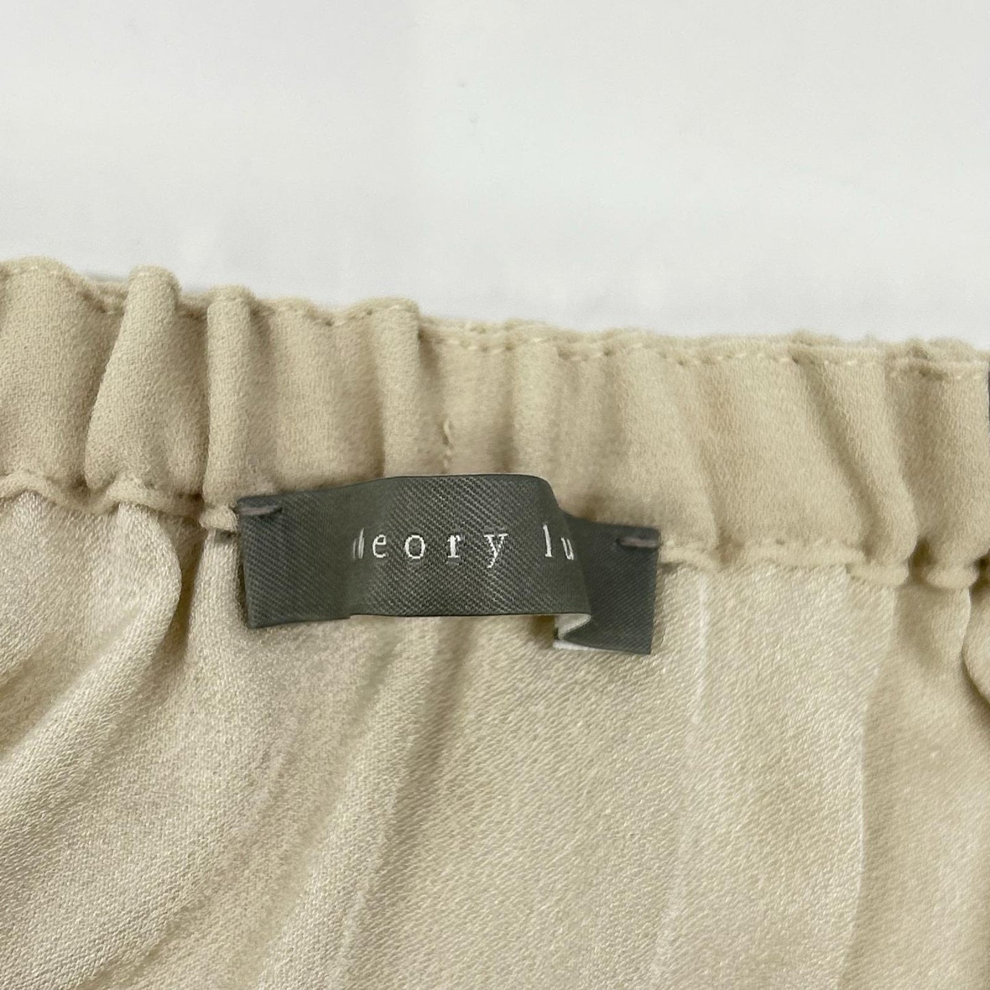 theory luxe セオリーリュクス 03-4208210 ベージュ トリアセテート ギャザーネック ノースリーブブラウス トップス