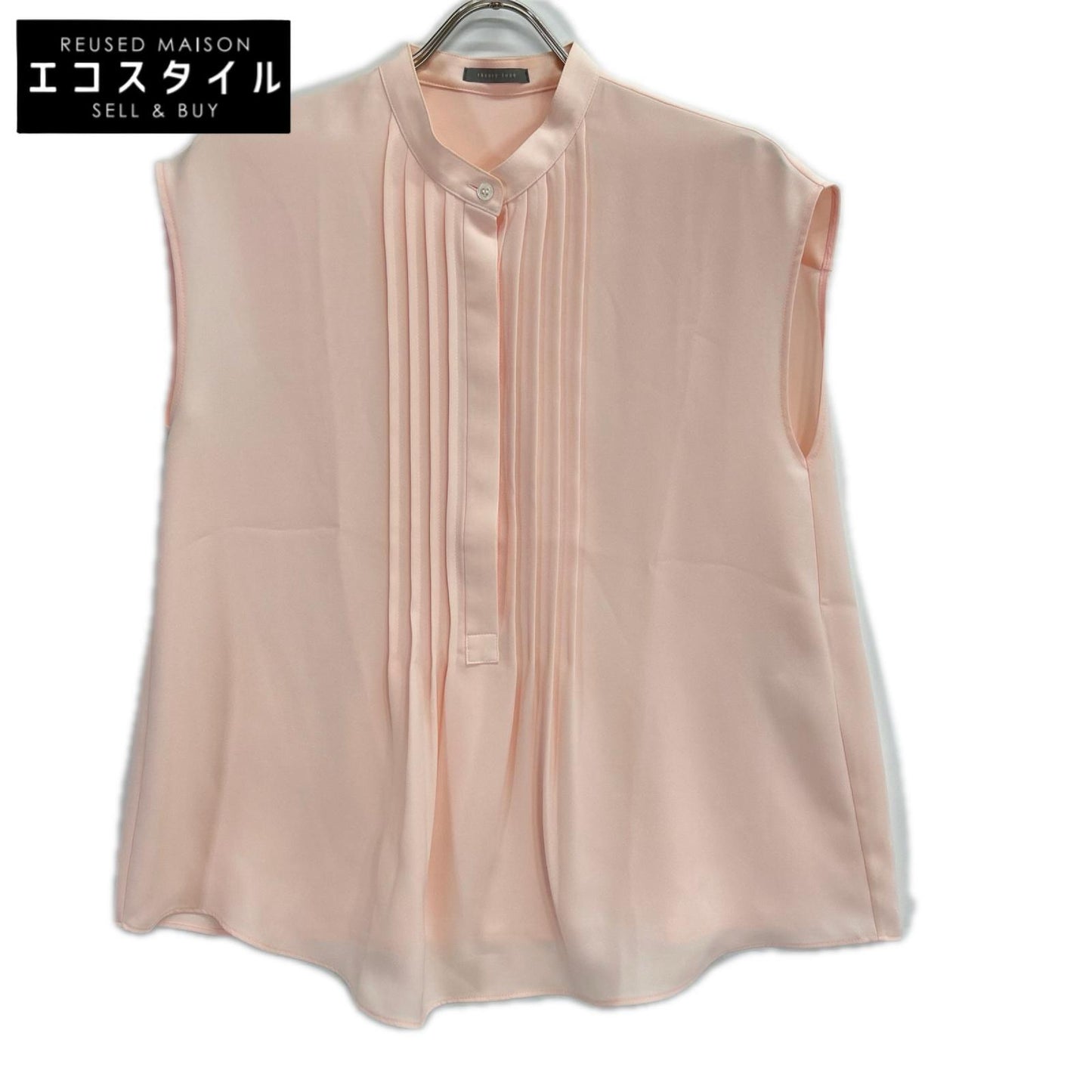 theory luxe セオリーリュクス 25SS 03-5208242 ピンク ポリエステル Marvine Lina Blouse/バンドカラー スリーブレスブラウス トップス