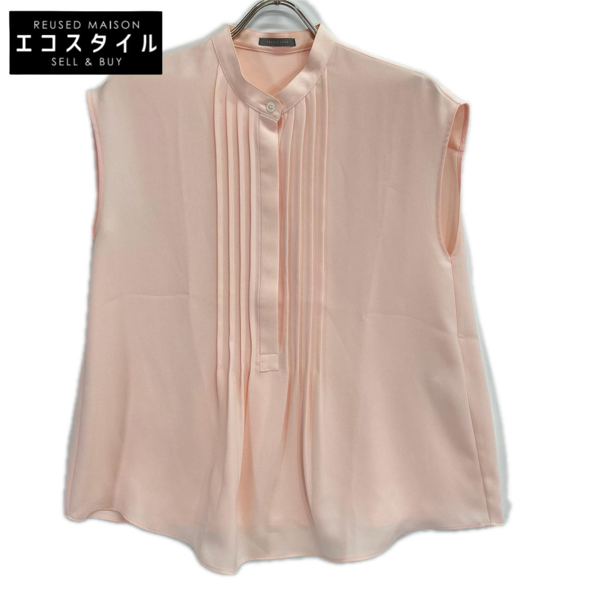 theory luxe セオリーリュクス 25SS 03-5208242 ピンク ポリエステル Marvine Lina Blouse/バンドカラー スリーブレスブラウス トップス
