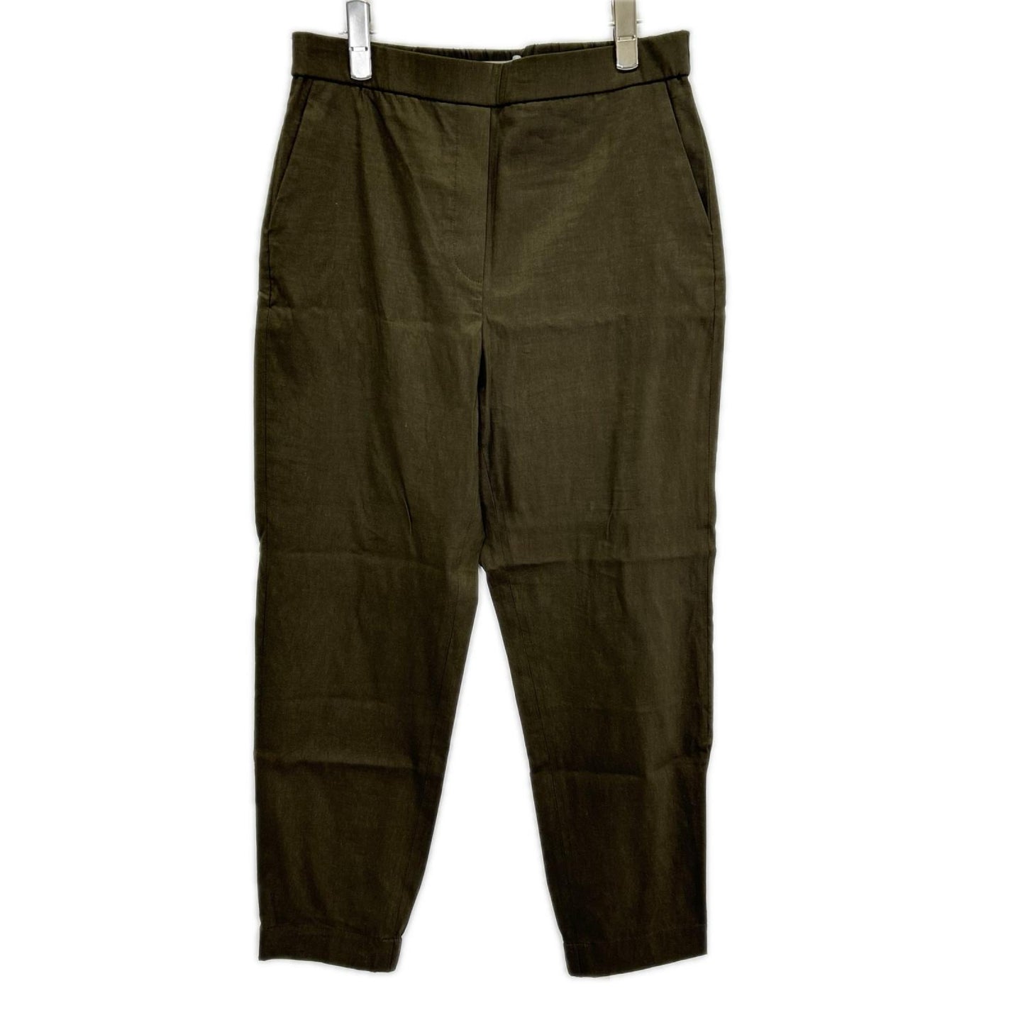 theory luxe セオリーリュクス 03-3106432 カーキ リネン混 ゴムウエスト テーパードイージーパンツ ボトムス
