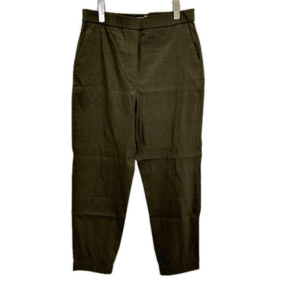 theory luxe セオリーリュクス 03-3106432 カーキ リネン混 ゴムウエスト テーパードイージーパンツ ボトムス