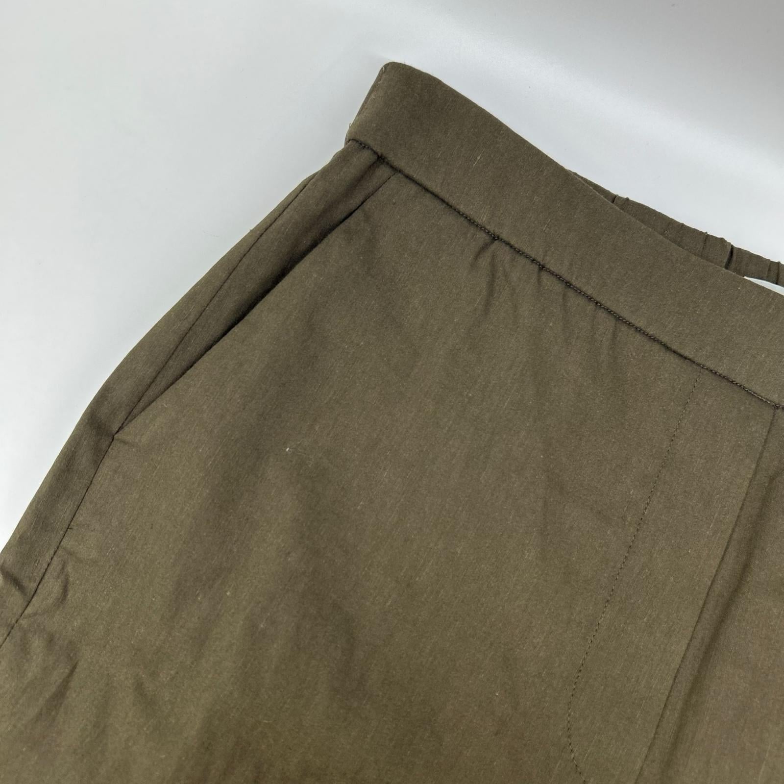 theory luxe セオリーリュクス 03-3106432 カーキ リネン混 ゴムウエスト テーパードイージーパンツ ボトムス