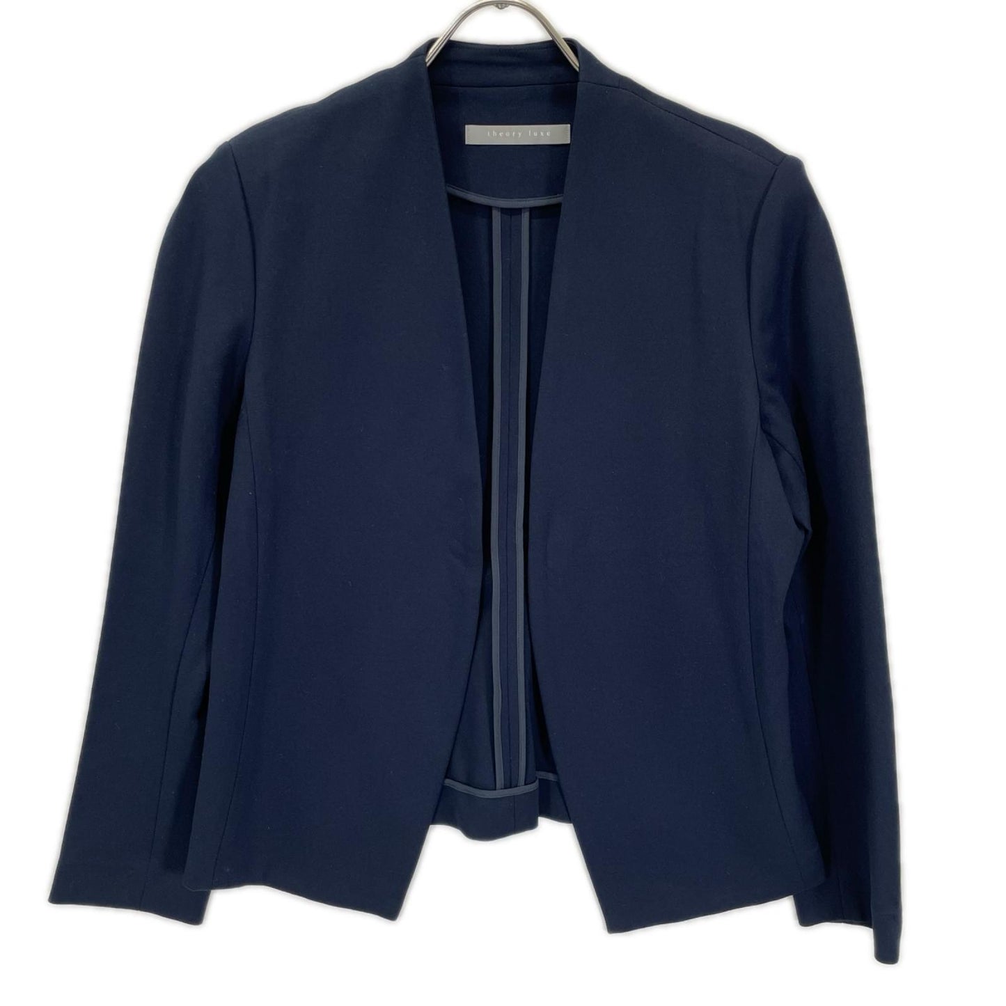theory luxe セオリーリュクス 03-7104045 ネイビー レーヨン混 ボタンレス ジャージーテーラードジャケット ジャケット