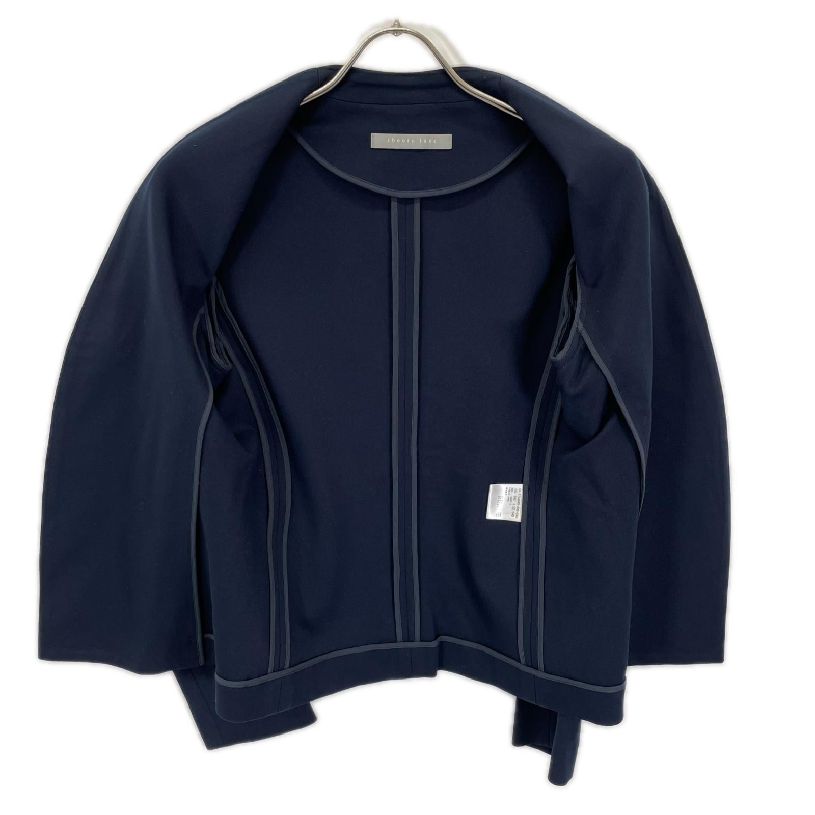 theory luxe セオリーリュクス 03-7104045 ネイビー レーヨン混 ボタンレス ジャージーテーラードジャケット ジャケット