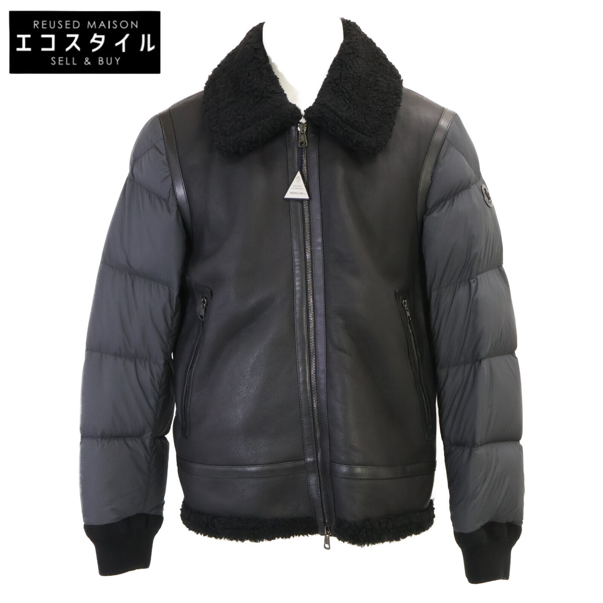 MONCLER モンクレール 【新品同様】ALAYTA アライタ ラムスキンｘナイロン ムートン/ダウン切替ジャケット ジャケット