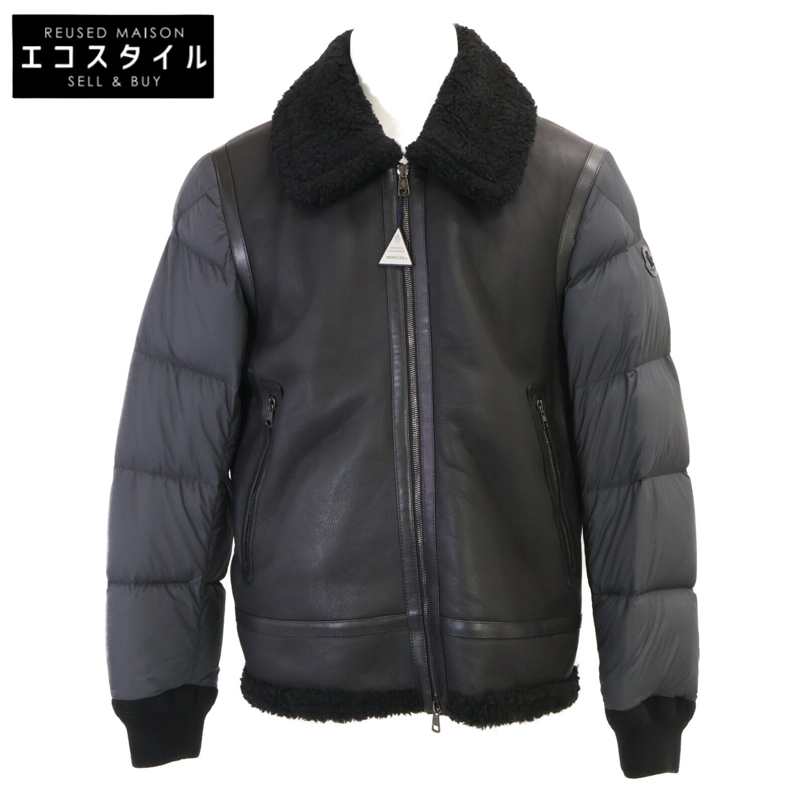 MONCLER モンクレール 【新品同様】ALAYTA アライタ ラムスキンｘナイロン ムートン/ダウン切替ジャケット ジャケット