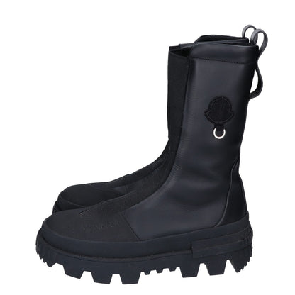 MONCLER モンクレール 【GENIUS】×Willow Smith 24年製 SALIX ブラック レザー×テクニカルファブリック Oリング アンクルハイブーツ シューズ