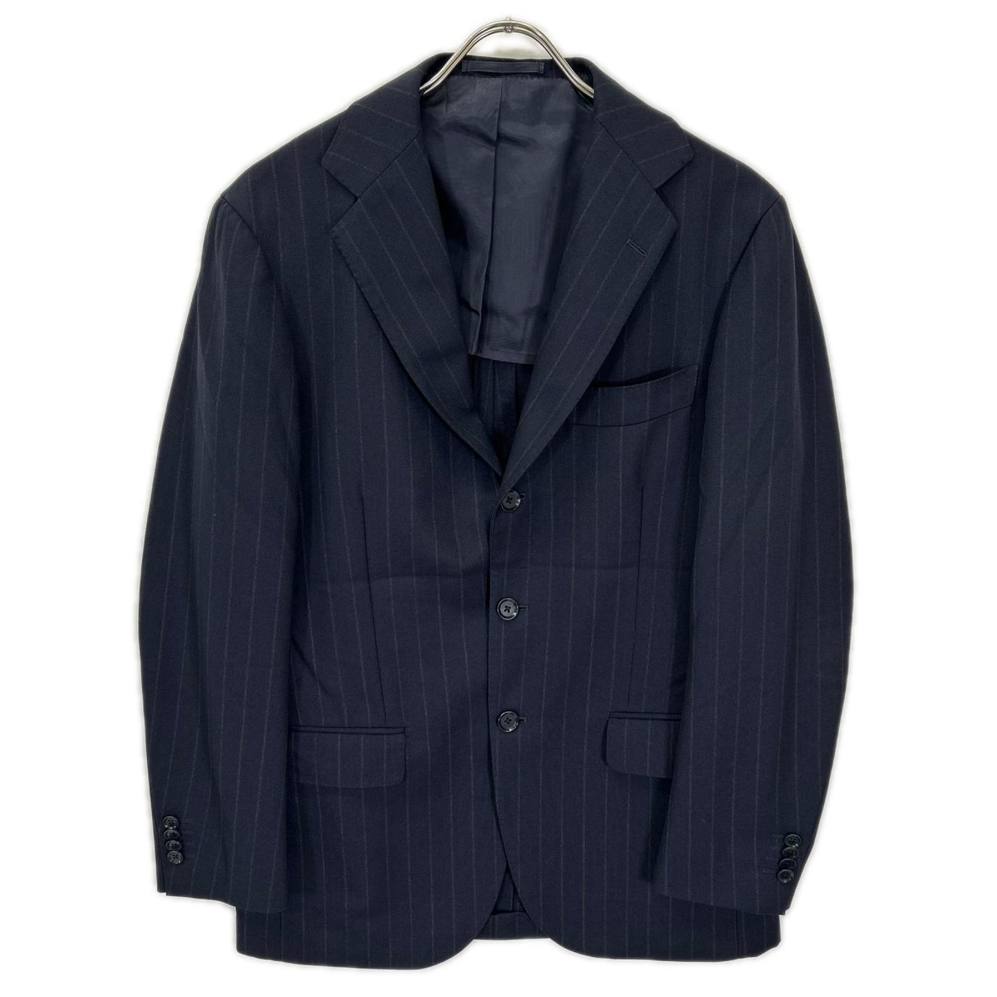 RING JACKET リングヂャケット RT020S07X ネイビー ストライプ 段返り3つボタン 3Bジャケットセットアップ スーツ セットアップ