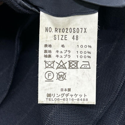 RING JACKET リングヂャケット RT020S07X ネイビー ストライプ 段返り3つボタン 3Bジャケットセットアップ スーツ セットアップ