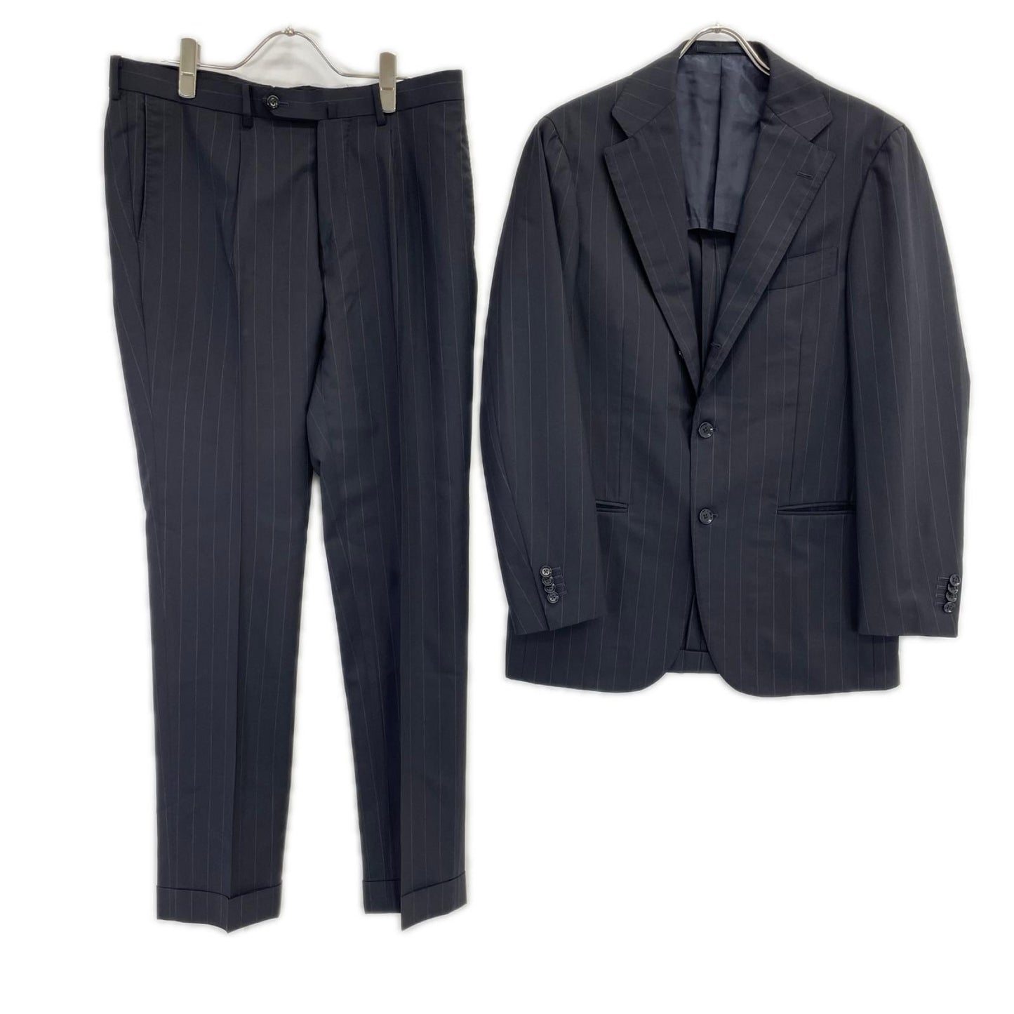 RING JACKET リングヂャケット RT021S09X ブラック ストライプ 段返り3つボタン 3Bジャケットセットアップ スーツ セットアップ