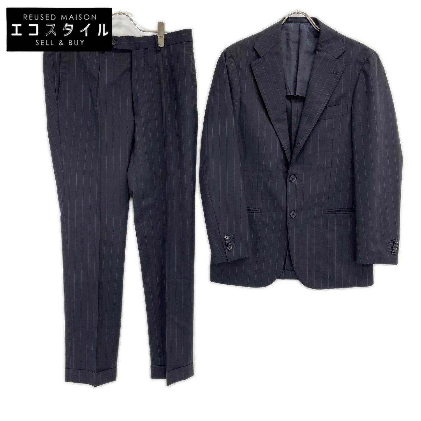 RING JACKET リングヂャケット RT021S09X ブラック ストライプ 段返り3つボタン 3Bジャケットセットアップ スーツ セットアップ