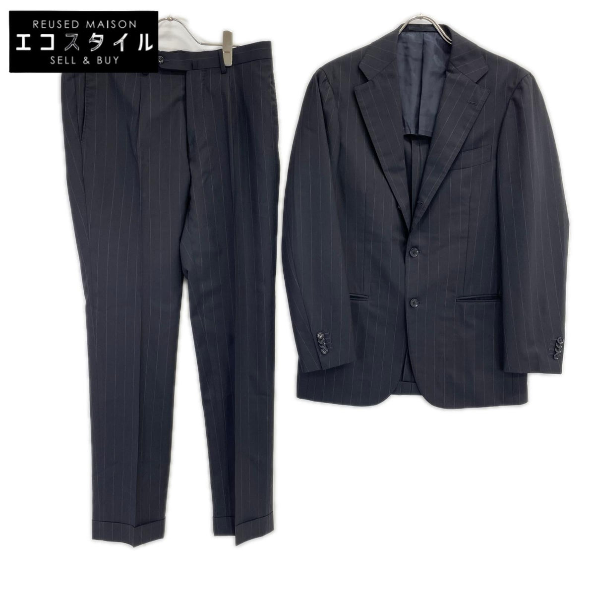 RING JACKET リングヂャケット RT021S09X ブラック ストライプ 段返り3つボタン 3Bジャケットセットアップ スーツ セットアップ