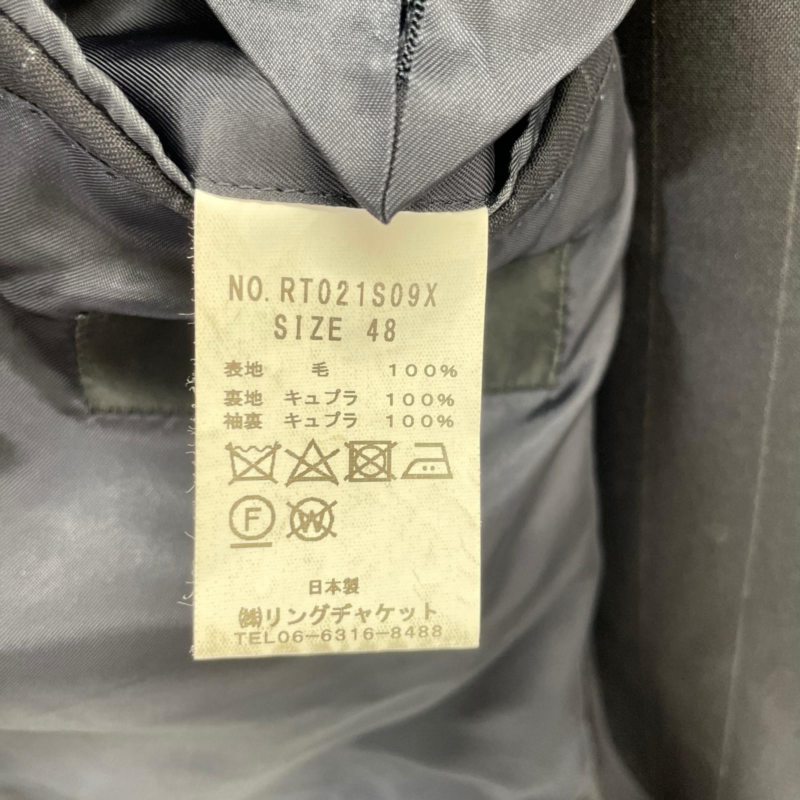 RING JACKET リングヂャケット RT021S09X ブラック ストライプ 段返り3つボタン 3Bジャケットセットアップ スーツ セットアップ