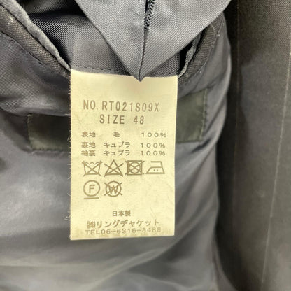 RING JACKET リングヂャケット RT021S09X ブラック ストライプ 段返り3つボタン 3Bジャケットセットアップ スーツ セットアップ