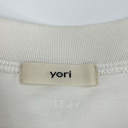 yori ヨリ ホワイト ヘムフリルワイドトップス トップス